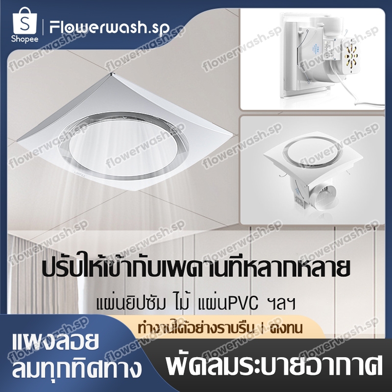 พัดลมดูดอากาศ พัดลมระบายอากาศ ที่ดูดอากาศ 8/10 นิ้วแบบ D พัดลมระบายอากาศ