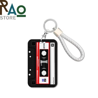 RAO Store พร้อมส่ง ที่ใส่บัตรพนักงานลายเทปคลาสสิค คีย์การ์ด มีสายคล้องแขน คล้องคอ