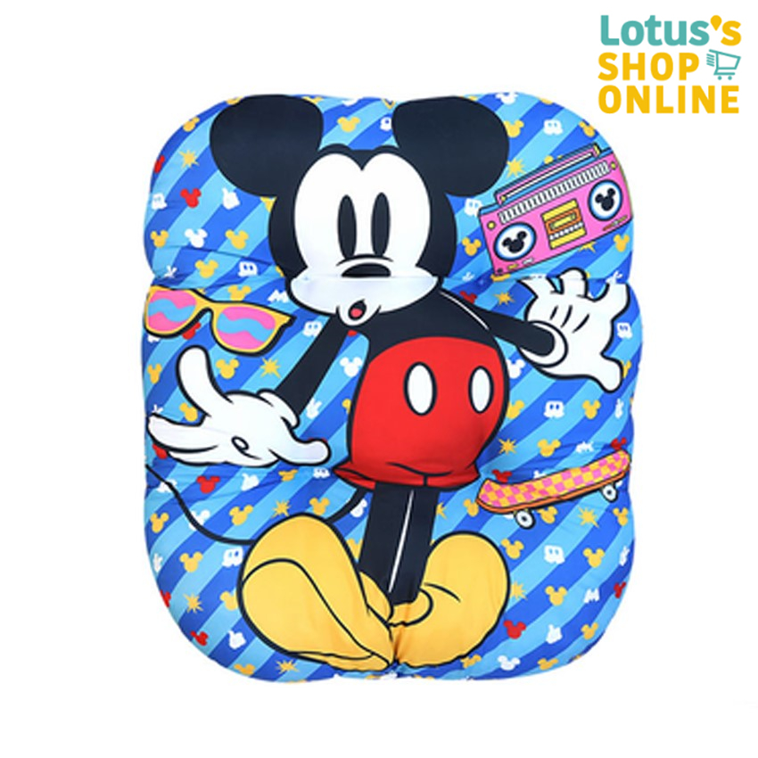 โมเมนโต เบาะนั่ง อเนกประสงค์ ลายมิกกี้ สีริ้วน้ำเงิน MOMENTO FOLDING CUSHION MICKEY STRIPE BLUE