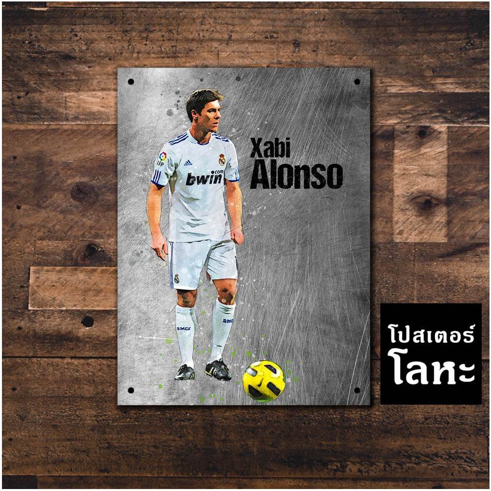 โปสเตอร์โลหะสกรีนลายเรอัลมาดริด ลายอาลอนโซ Xabi Alonso ขนาด 15 x 20 cm.