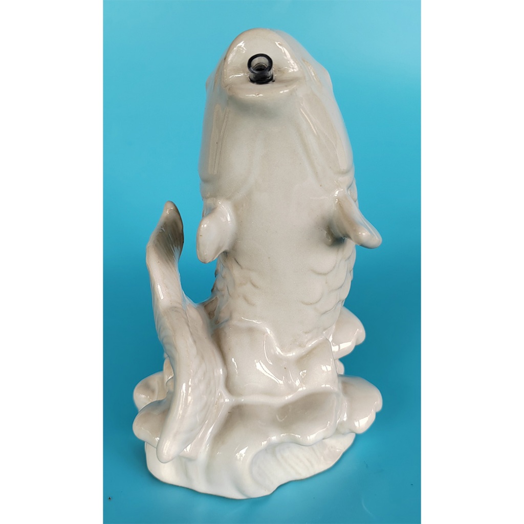 ปลา หลีฮื้อ ตัวเล็ก (S) สูง5นิ้ว สีขาว เป็นงานเซรามิค ปลาหนุนนำโชคลาภ ปลาลี่ฮื้อ otoplampang - รูปที่ 2