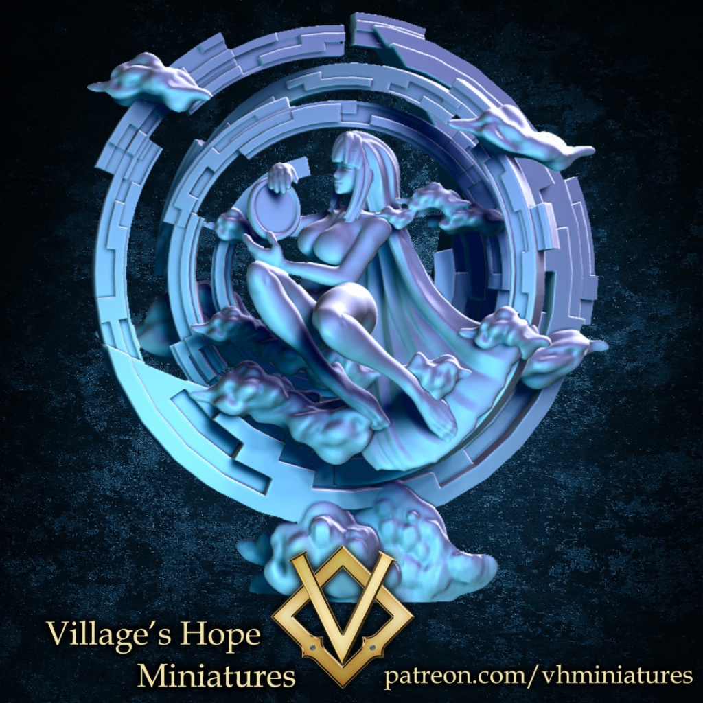 Avatar of Moon Goddess - Celestial / 3D printed miniature VHM