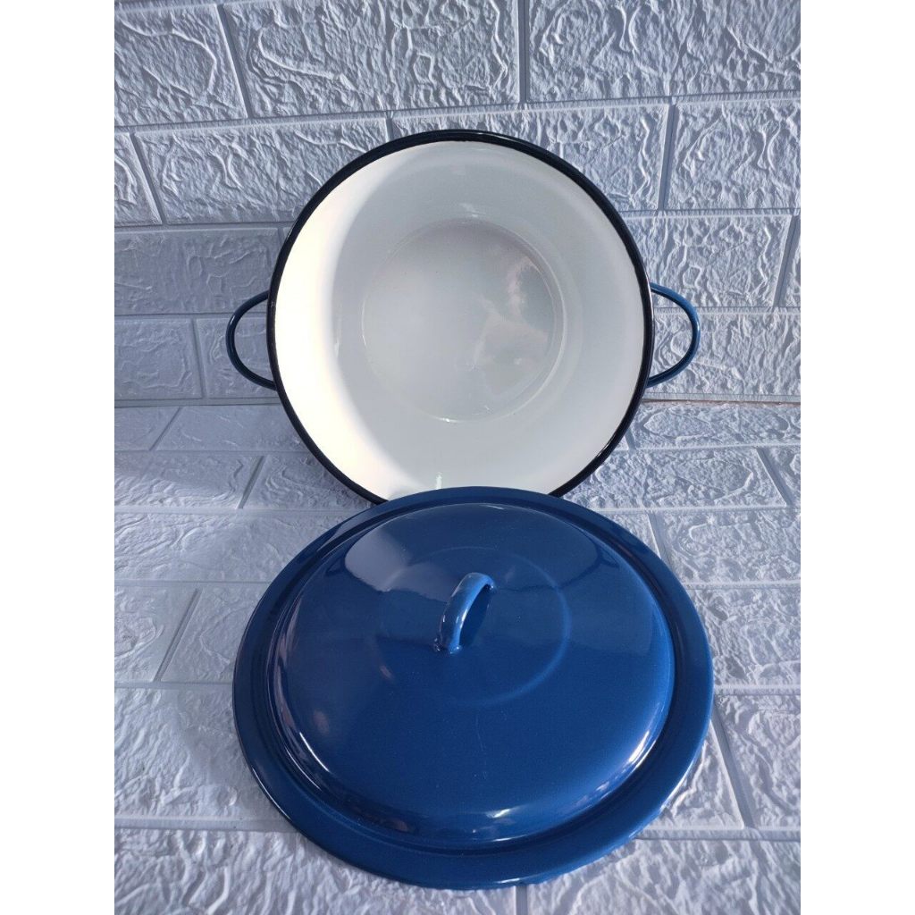หม้อเคลือบ 2 หู (ขนาด 18-20-22-24-26 ซม.) ตรานกแพนกวิน สำหรับประกอบอาหาร แกงส้ม ต้มยำหรือ หม้อต้มยาสมุนไพร