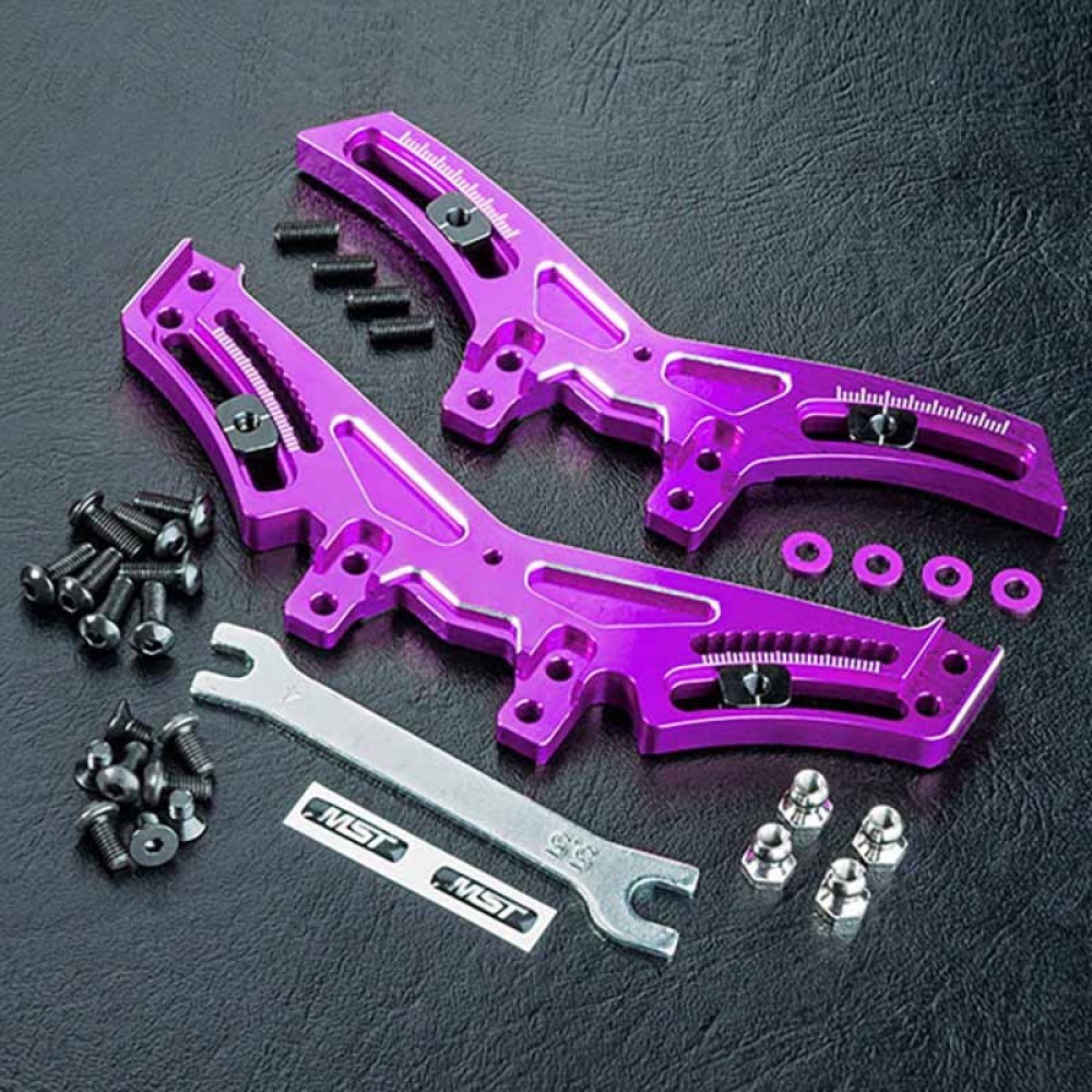 MST RMX ALUMINUM QUICK ADJUSTMENT DAMPER STAY SET PURPLE MODEL: 210486P
