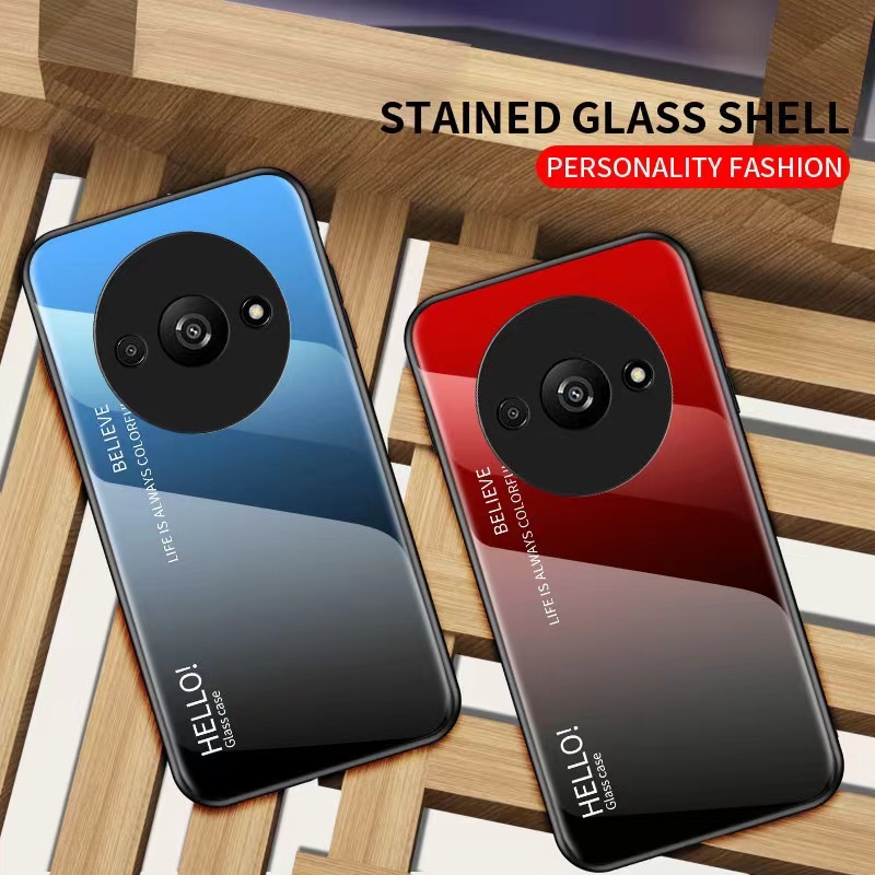 ตรงรุ่น Redmi A3 เคสกระจก เคสไล่สี ใช้สำหรับ Xiaomi Redmi A3 เคสกระจกสองสี เสี่ยวมี่ เรดมี่A3 2024