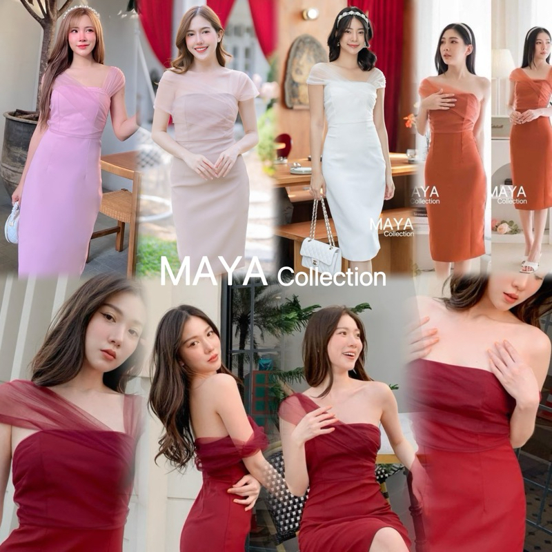 (G079) มาเพิ่ม ชุดเดรส ชุดเพื่อนเจ้าสาว ชุดเดรสเปิดไหล่ ใส่ได่ 3แบบ ใส่สบายซับในเต็มตัว