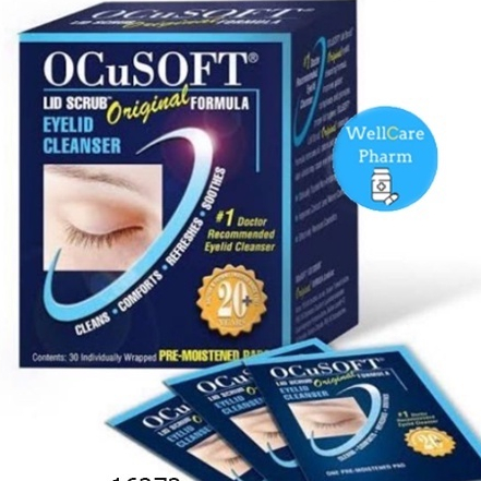 Ocusoft lid scrub original pad : แผ่นเช็ดทำความสะอาดเปลือกตา