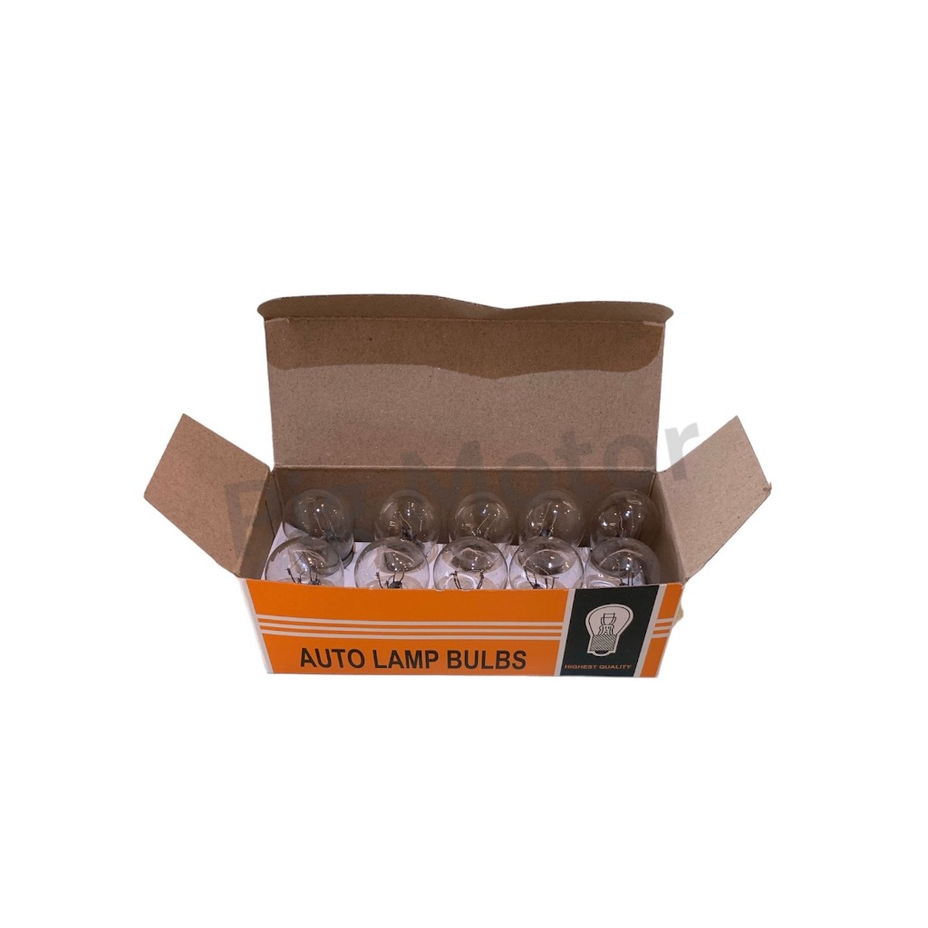 หลอดไฟท้าย AUTO LAMP หลอดไฟเบรค S25 12V 21/5W ขายทั้งกล่อง 1 กล่อง มี 10 หลอด WAVE ใส่ได้ทุกรุ่น และ ใส่ได้อีกหลายรุ่น