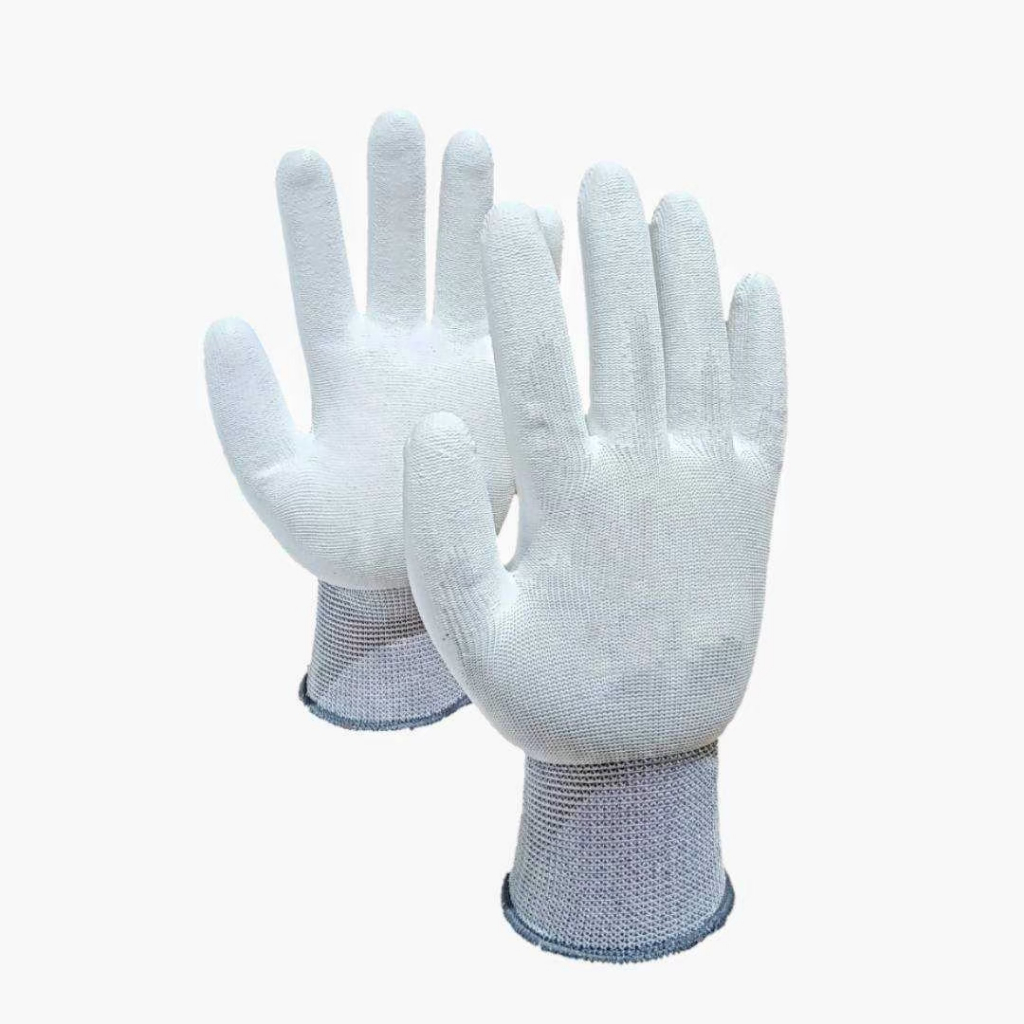 ถุงมือไนล่อนเคลือบ PU เต็มฝ่ามือไม่สกรีน (แพ็ค1/1 แพ็ครวม 10 คู่) (ราคาต่อแพ็ค)