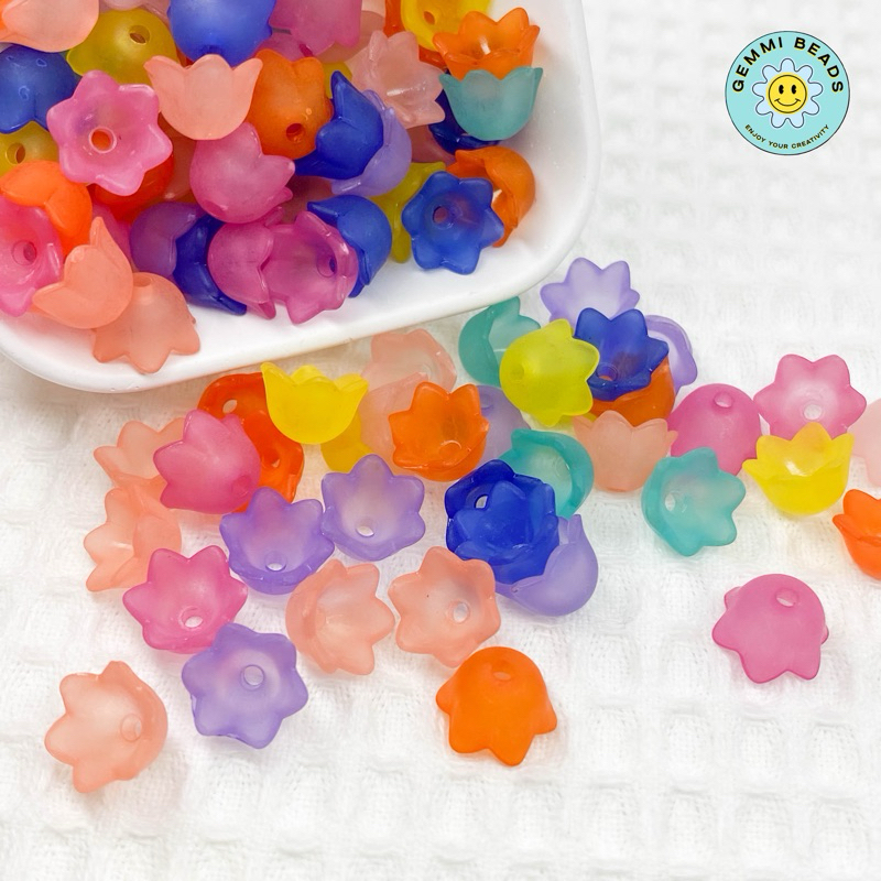 ลูกปักตกแต่งกลีบดอกไม้ จี้ดอกไม้ ลูกปัดดอกไม้ ลูกปัดกลีบดอกไม้ คละสี