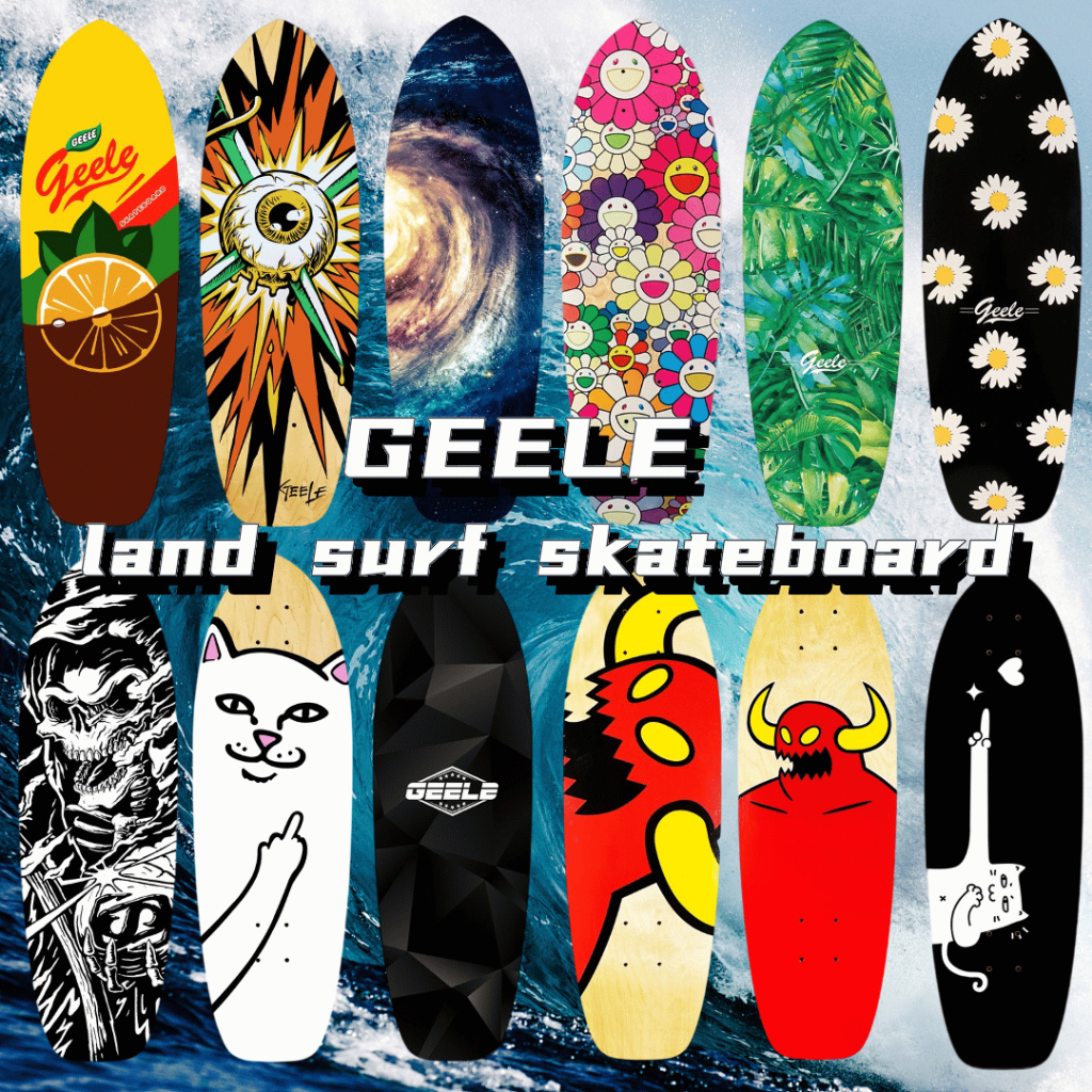 【Stock clearance】Geele land surf skateboard, only skateboard, without 4 wheels，กระดานโต้คลื่น