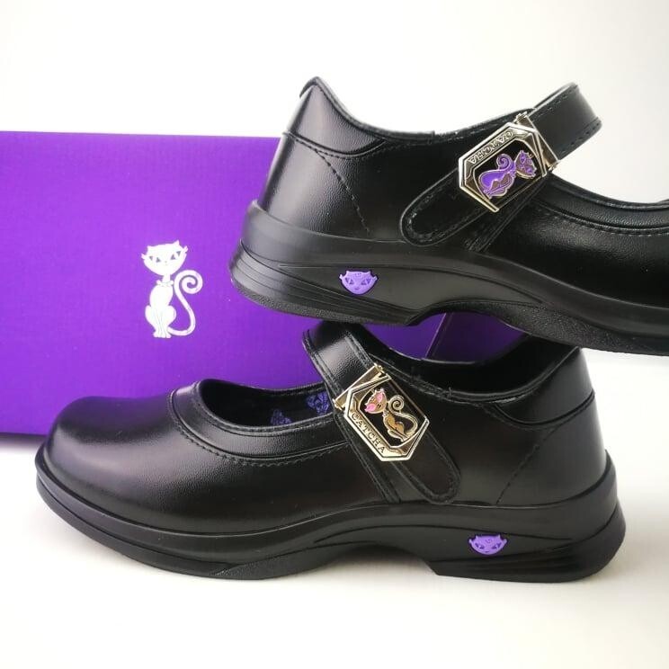 Catcha รองเท้านักเรียน หนังดำ รองเท้าเรียนหญิง
