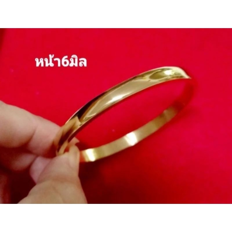 กำไลทองเลเซอร์ สแตนเลสแท้100%(ไม่ลอกไม่ดำ)18K มี3ขนาด/3สี ใส่เสริมดวง เสริมเงินทองโชคลาภ - รูปที่ 2