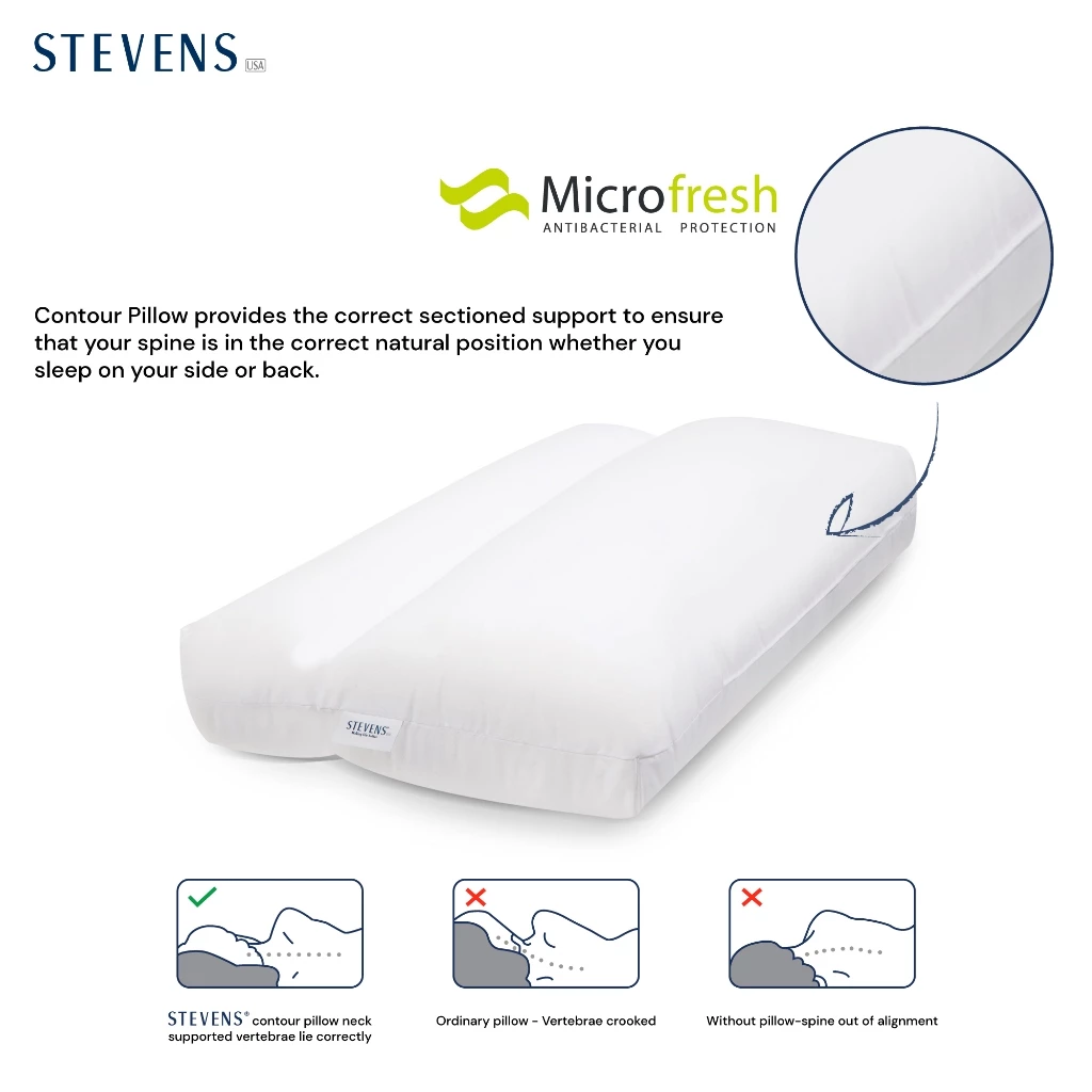 STEVENS หมอนหนุน HEALTH ANTIBACTERIA CONTOUR PILLOW