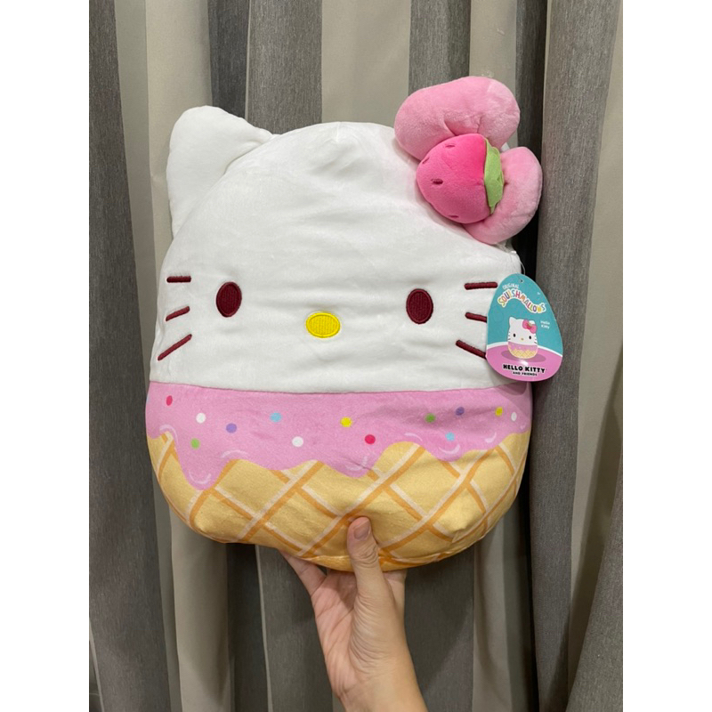 ⭐️ NEW ⭐️ Squishmallows แท้ Hello Kitty Icecream Cone 14"สควิซเมลโล่  ตุ๊กตาเนื้อมาส มาชเมลโล่  งานล