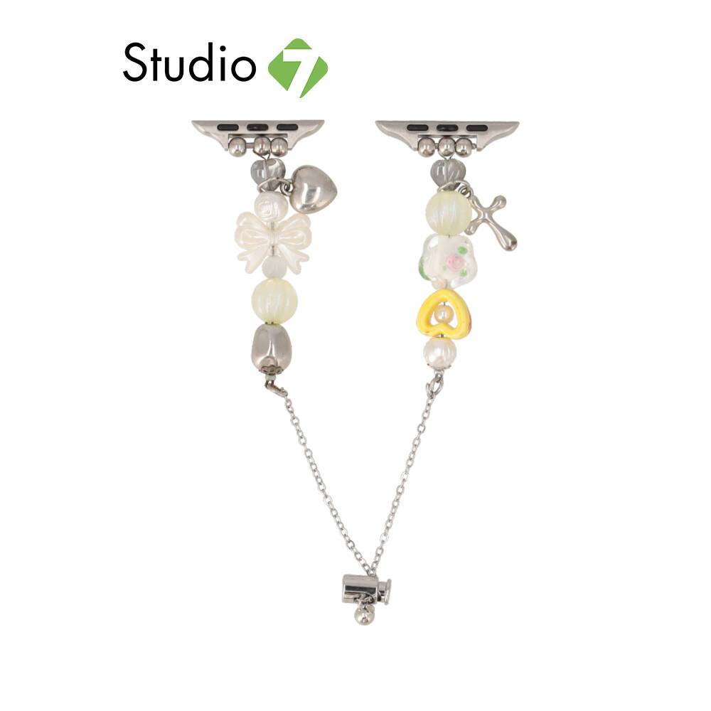 Blue Box สาย Apple Watch Strap Series 6,7,8,9,SE1,SE2,Ultra (44/45/49mm) Flower and Heart By Studio7