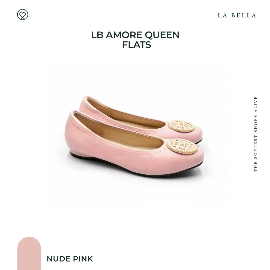 LA BELLA รุ่น LB AMORE QUEEN FLATS - NUDE PINK