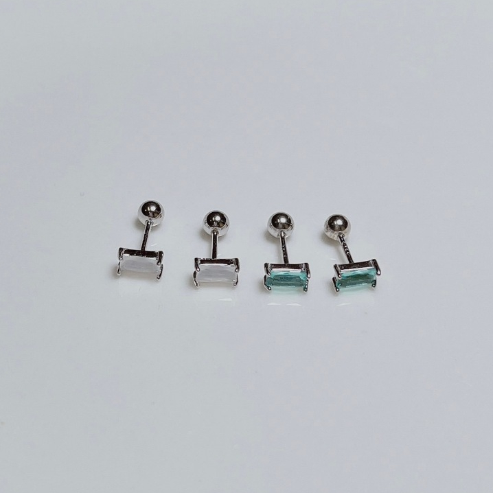 169-littlegirl gifts - Mini Crystal Piercing silver s925 (ราคาต่อชิ้น)