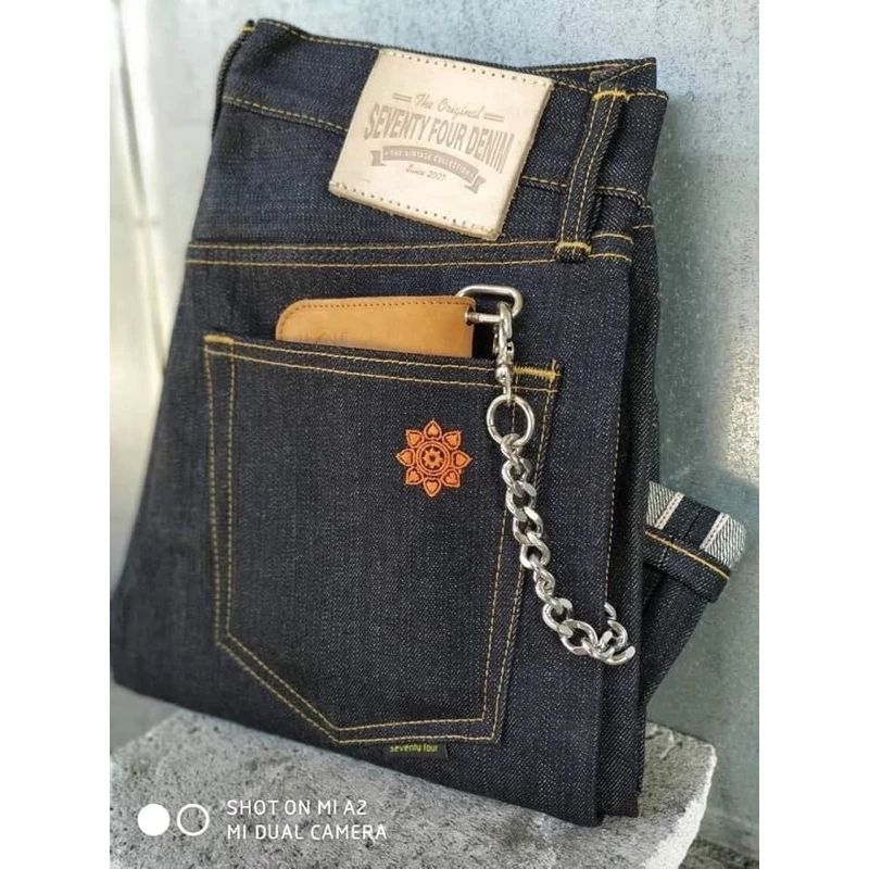 Seventyfourdenim รุ่น สุริยัน กระบอกเล็ก 16Oz ยีนส์ผ้าดิบแบรนด์ไทยของแท้