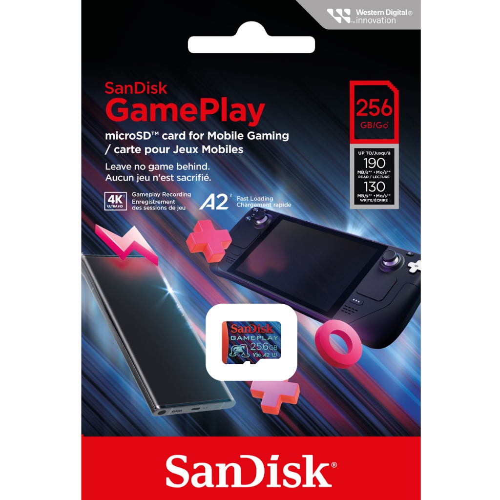 SanDisk Micro Sd Card Extreme Game Play 256GB SDXC อ่าน190Mb/s เขียน90Mb/S (SDSQXAV-256G-GN6MN)