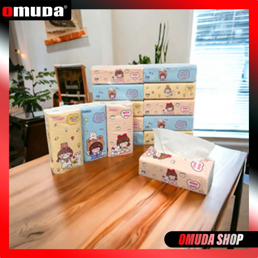 OMUDA_SHOPกระดาษทิชชู่แบบยาว แพค 10ห่อ210แผ่น/คู่ หนา 3 ชั้น