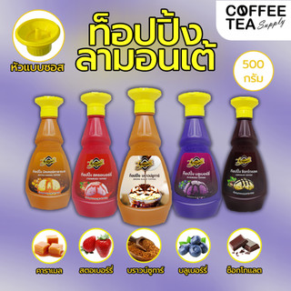 ซอสท็อปปิ้ง ลามอนเต้ แบบขวด ซอสช็อคโกแลต คาราเมล สตอเบอร์รี่ บลูเบอร์รี่ ซอสบราวน์ชูการ์ ท็อปปิ้ง 500 ก. Lamonte topping