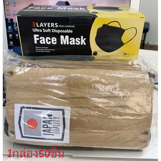 🔥พร้อมส่งในไทย🔥 1กล่อง50ชิ้น( แมสมินิมอล ) mask หน้ากากอนามัย 3 ชั้น งานดี งานหนา แมสผู้ใหญ่