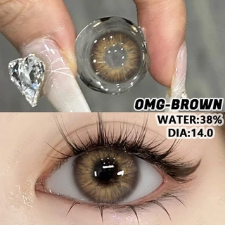 (COD)-100°-800°คอนแทคเลนส์สายตาสั้น สีน้ำตาล คอนแทคเลนส์รายวัน ใช้ได้หนึ่งปี เลนส์มินิ สีสันสดใส น่ารัก 14.0mm จัดส่งฟรี