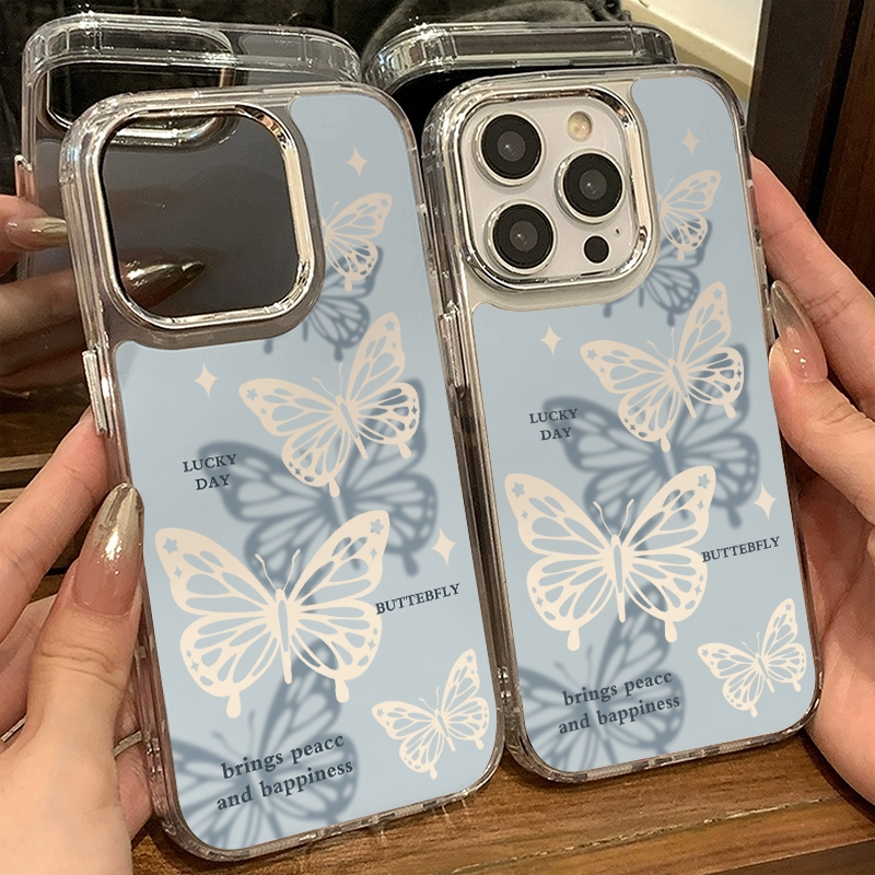 จัดส่งทันที เคสไอโฟน11/12/13/14/15 Pro max shockproof Butterfly Mirror Case For iPhone 11,12,13,14,15,13PM,14PM,15PM