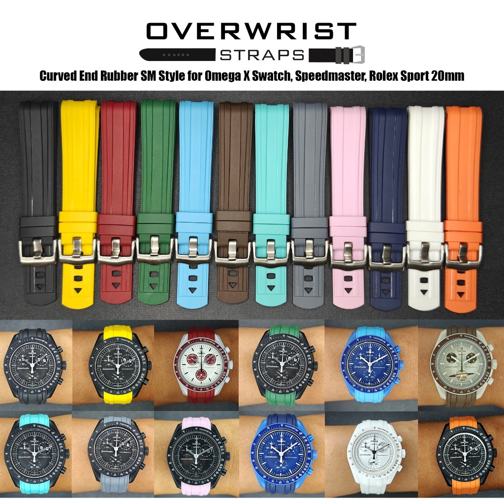 สายนาฬิกาแบบยางรุ่น Curved End Rubber SM Style for Omega X Swatch
