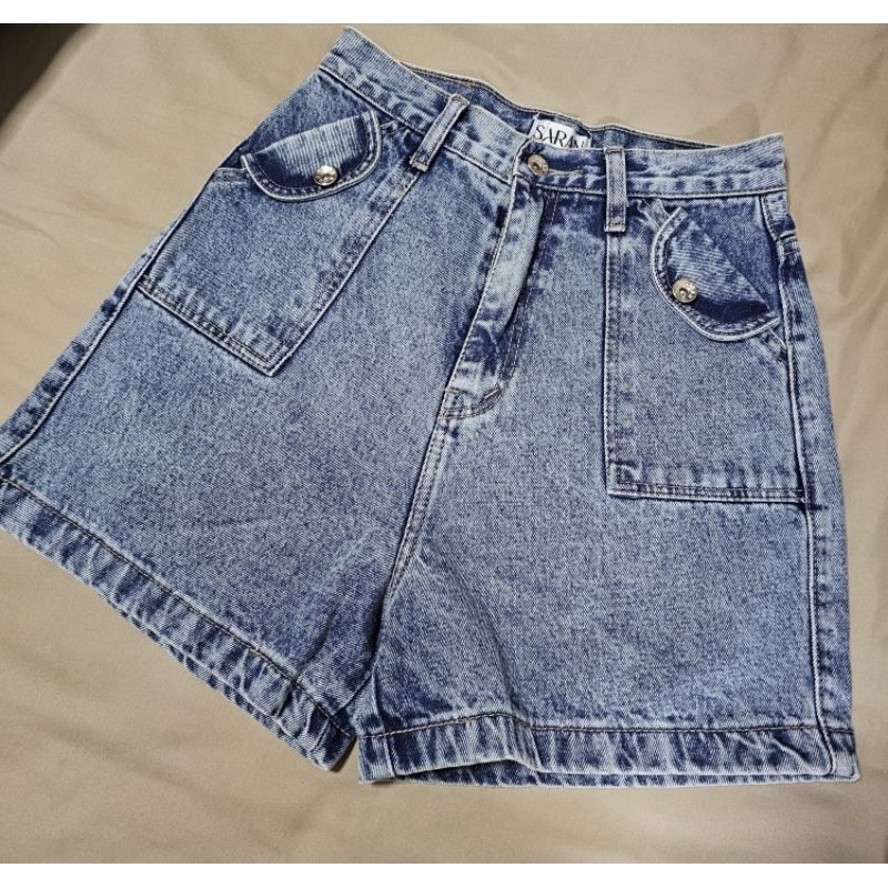 กางเกงยีนส์SARAN ขาสั้นแต่งกระเป๋า