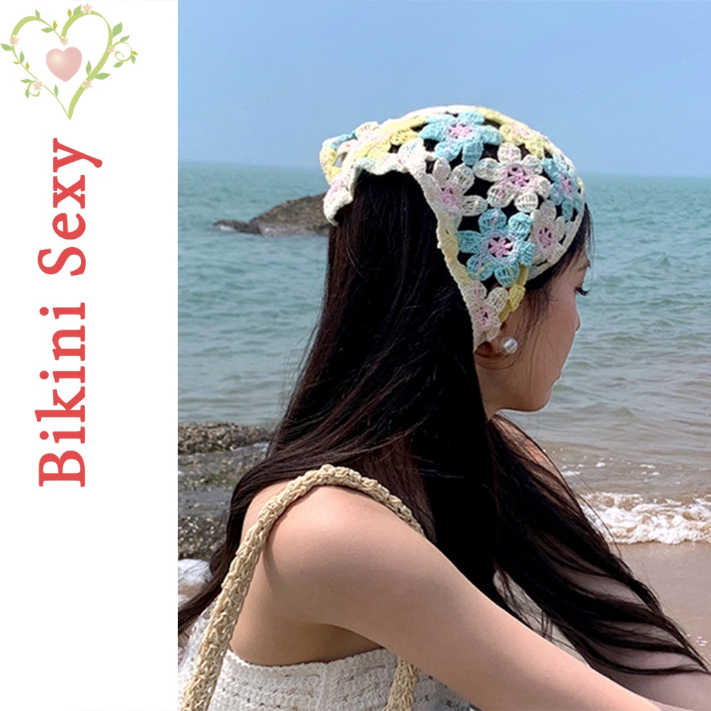BikiniSexy ผ้าพันคอ ถัก ระบายอากาศได้ดี แฟชั่น กันuv ส่งจากไทย #0293