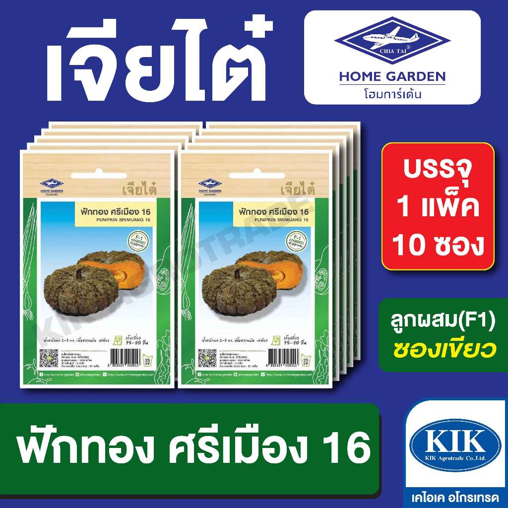 ผักซอง เจียไต๋ CT25 ฟักทอง ศรีเมือง บรรจุแพ็คล่ะ 10 ซอง ราคา 180 บาท