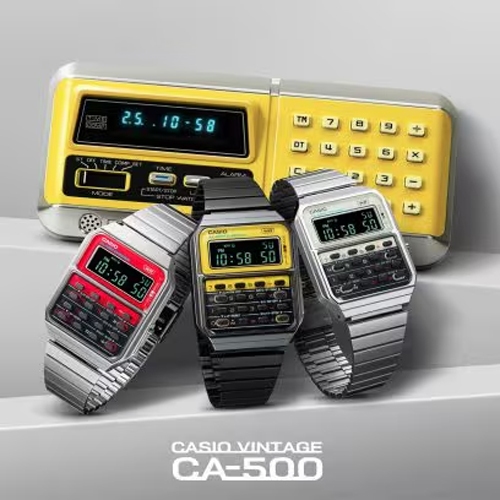 CASIO นาฬิกาข้อมือ สายสแตนเลส รุ่น CA-500WE,CA-500WEGG,CA-500WE-4B,CA-500WE-7B,CA-500WEGG-9B