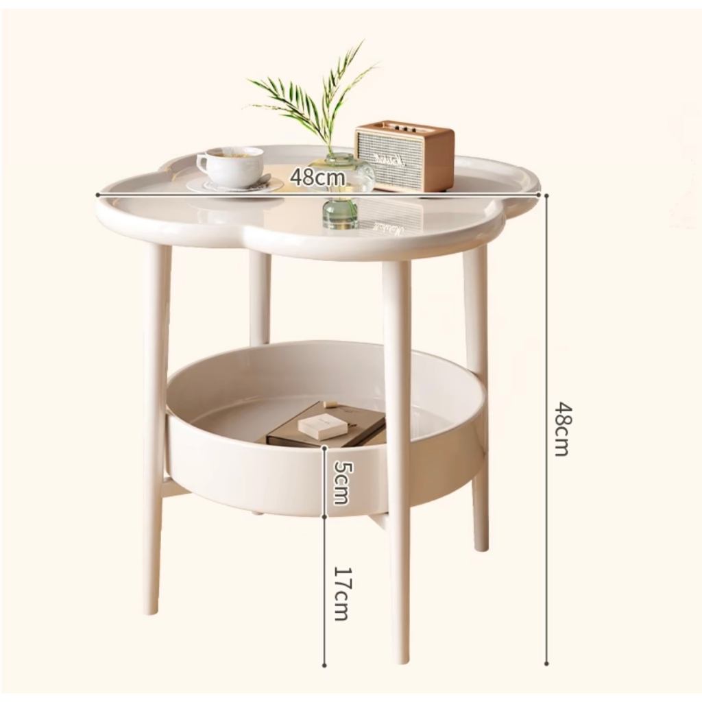 🔥ชั้นวางของข้างโซฟา🔥โต๊ะเก็บของ2ชั้น โต๊ะชา เฟอร์นิเจอร์ห้องนั่งเล่น นั่งถัดจากโต๊ะน้ำชาบนโซฟา - รูปที่ 3