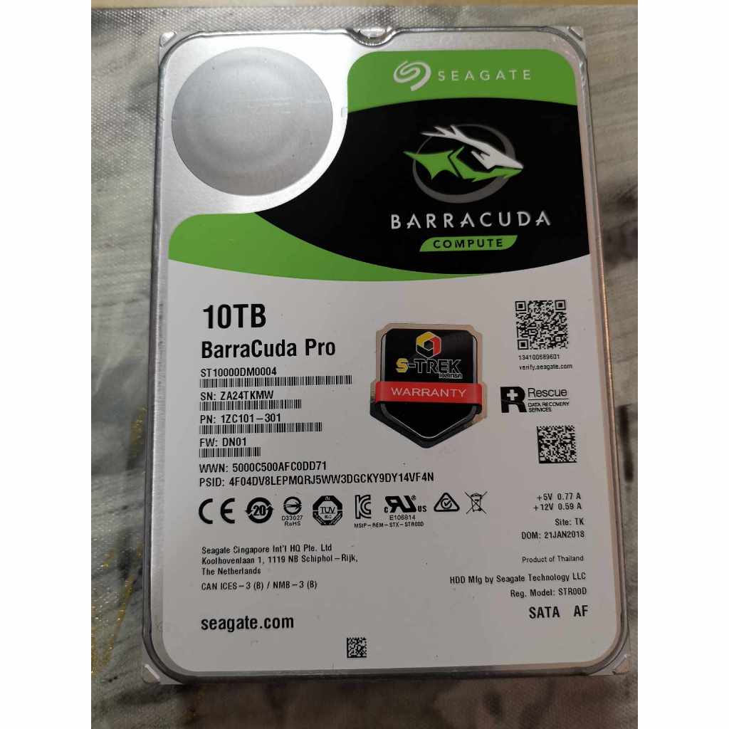 10TB 3.5" HDD Seagate BarraCuda Pro (*สินค้ามือสอง*ไม่มีประกัน*)