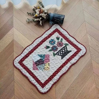 พรมเช็ดเท้าขนาด(50X70cm)ทำจากผ้าฝ้าย100%รุ่นหนานุ่มสไตส์วินเทจ
