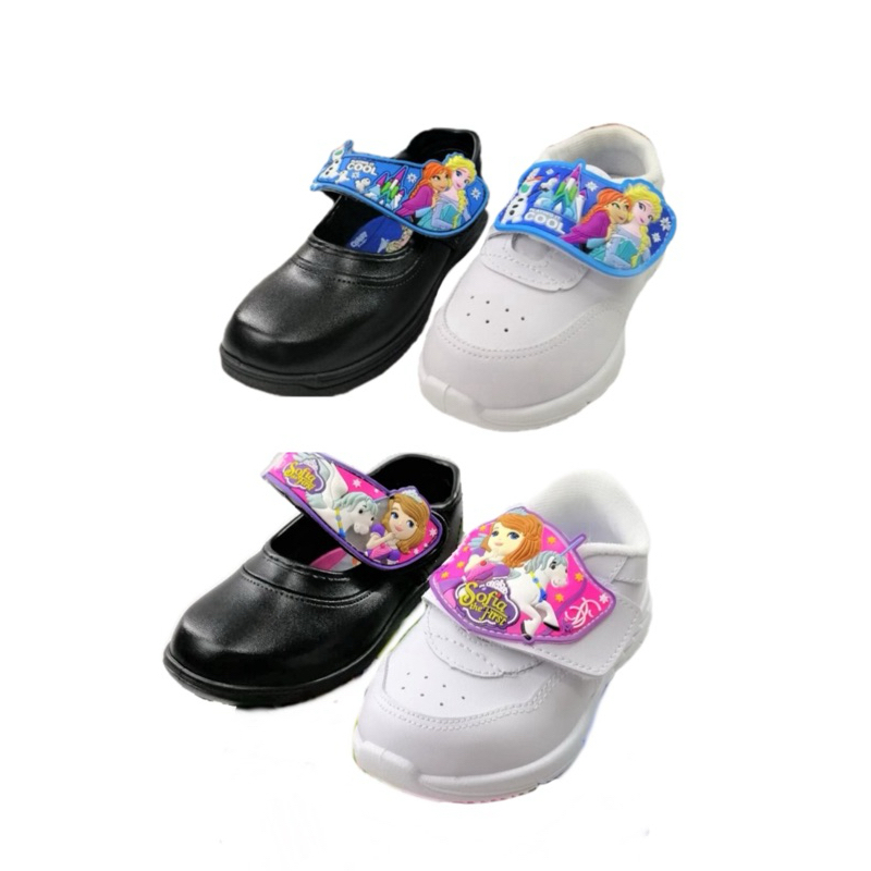 รองเท้านักเรียนหญิงสีดำ สีขาว ลาย  Pony , Sofia