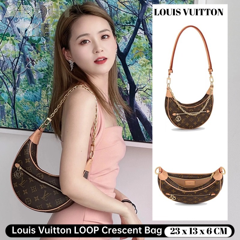 Louis Vuitton LOOP Crescent Bag # LV Bag #  กระเป๋าสะพายกระเป๋าถือผู้หญิง M81098