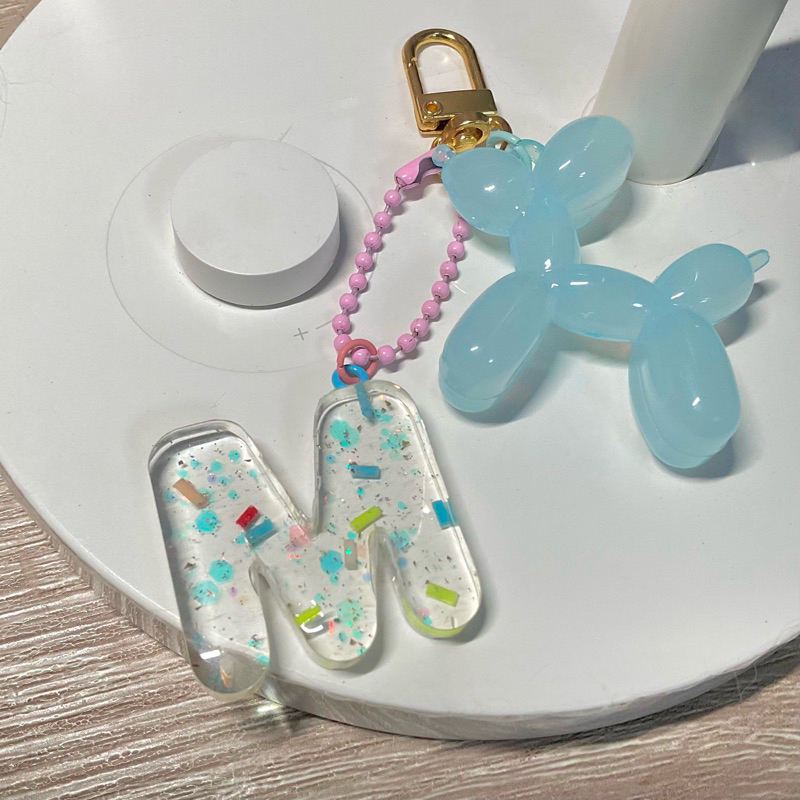 พวงกุญแจหมาโป่ง+ตัวอักษร น่ารักสู๊ดด🎈🍬💖