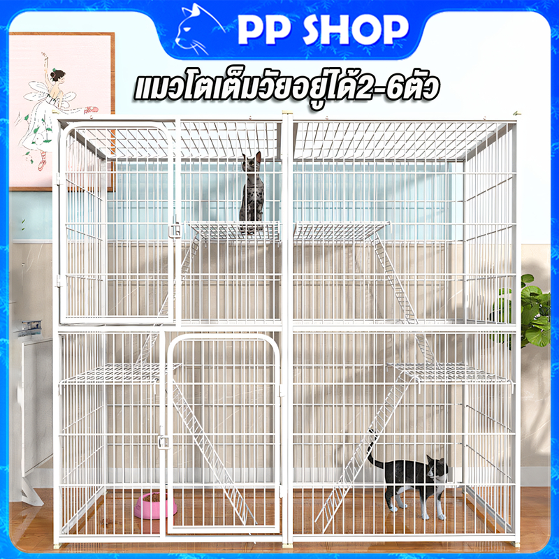 กรงขังแมว Cat Cage กรงแมวขนาดใหญ่ 3ชั้น 4ชั้น Pet Cage กรงสัตว์เลี้ยง กรงแมวขนาดใหญ่ กรงกระต่าย พื้นที่ว่างขนาดใหญ่