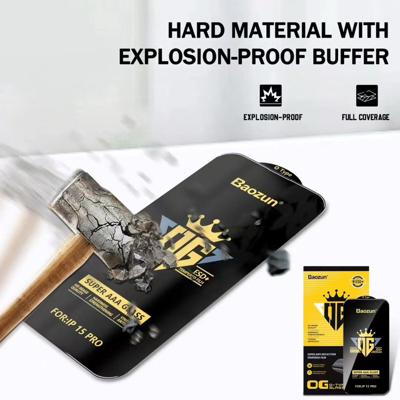 🔥OG HD / ติดง่าย 🔥 Hot 🔥ฟิล์มกระจก ใส เต็มจอ For iPhone นิรภัย OG 17 Pro Max/16E/15 14 13 12 11 XR Xs 7 Plus/8/6S/SE - รูปที่ 4