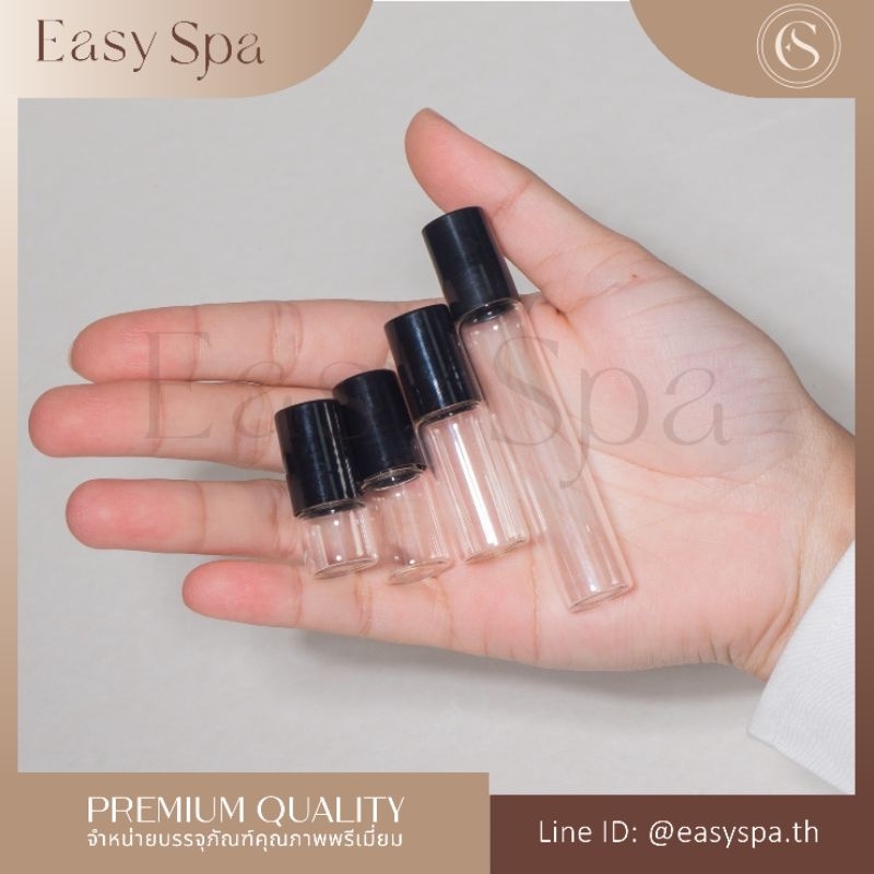 (ปลีก) ขวดลูกกลิ้งแก้ว หลากสี ลูกกลิ้งสแตนเลส 1ml 2ml 3ml 5ml 10ml