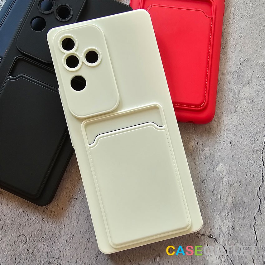 เคส Vivo V29 V30 V30e V30pro pro 5g TPU นิ่ม ซิลิโคน สีพื้น ปุมสี ใส่บัตร เคสใส่บัตรได้ กันกระแทก