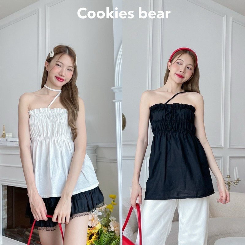 ผูกได้หลายแบบ เสื้อเกาะอกตัวยาว มีสายผูกแบบเฉียง ผ้าฝ้าย สม็อคช่วงอก/ K1-5// COOK-สาย1