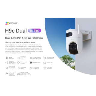 Ezviz H9C Dual 3K/5MP กล้องวงจรปิด พูดโต้ตอบได้ หมุนซ้ายขวาขึ้นลงได้ สินค้าใช้งานภายนอก (ประกัน 2 ปี)