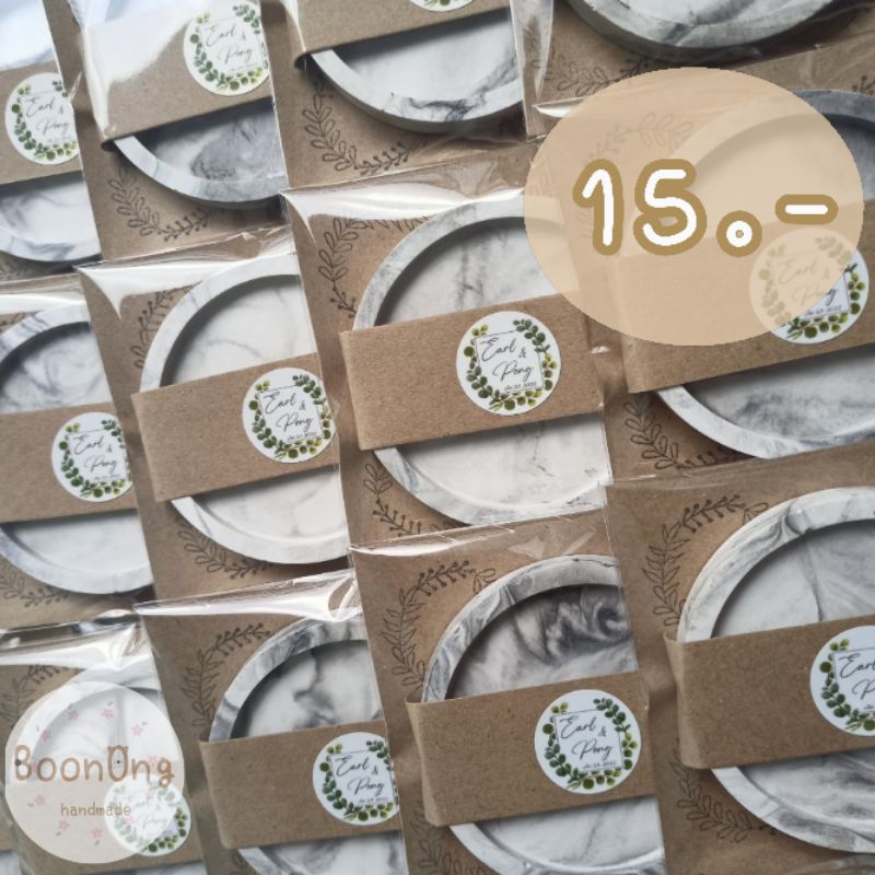 (ส่งฟรี )ของชำร่วยถาดปูนรองแก้ว ของขวัญ(100ชิ้น)