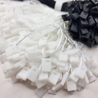 เชือกห้อยป้ายแทค เชือกคล้องป้ายเสื้อผ้า เชือกคล้องป้ายราคา STRING TAG เชือกโพลีเอสเตอร์ 100 เส้น ยาว 18 ซม. พร้อมส่ง