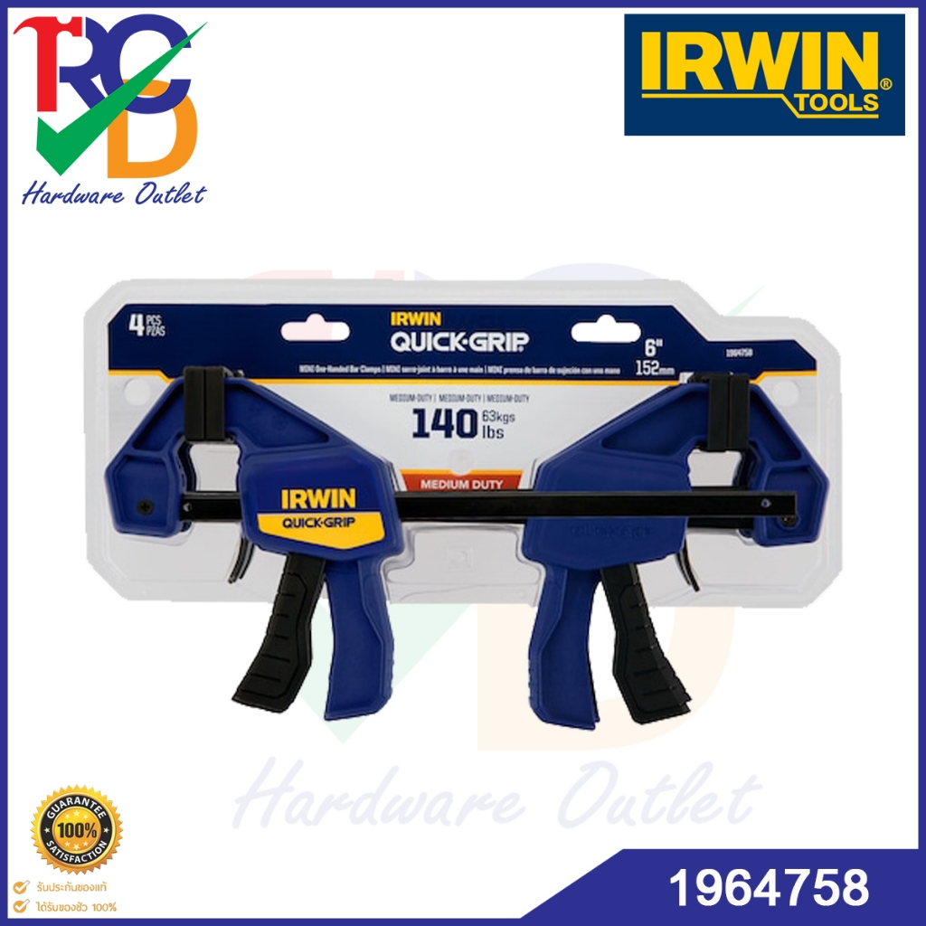 IRWIN QUICK-GRIP แคลมป์มือเดียว มินิบาร์ 6 นิ้ว 4 แพ็ค (1964758)