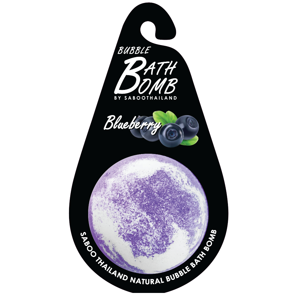 แบบแขวน สบู่แนชเชอรัล บาธบอม กลิ่นบลูเบอร์รี่ 150กรัม - SABOO NATURAL BATH BOMB BLUEBERRY 150g